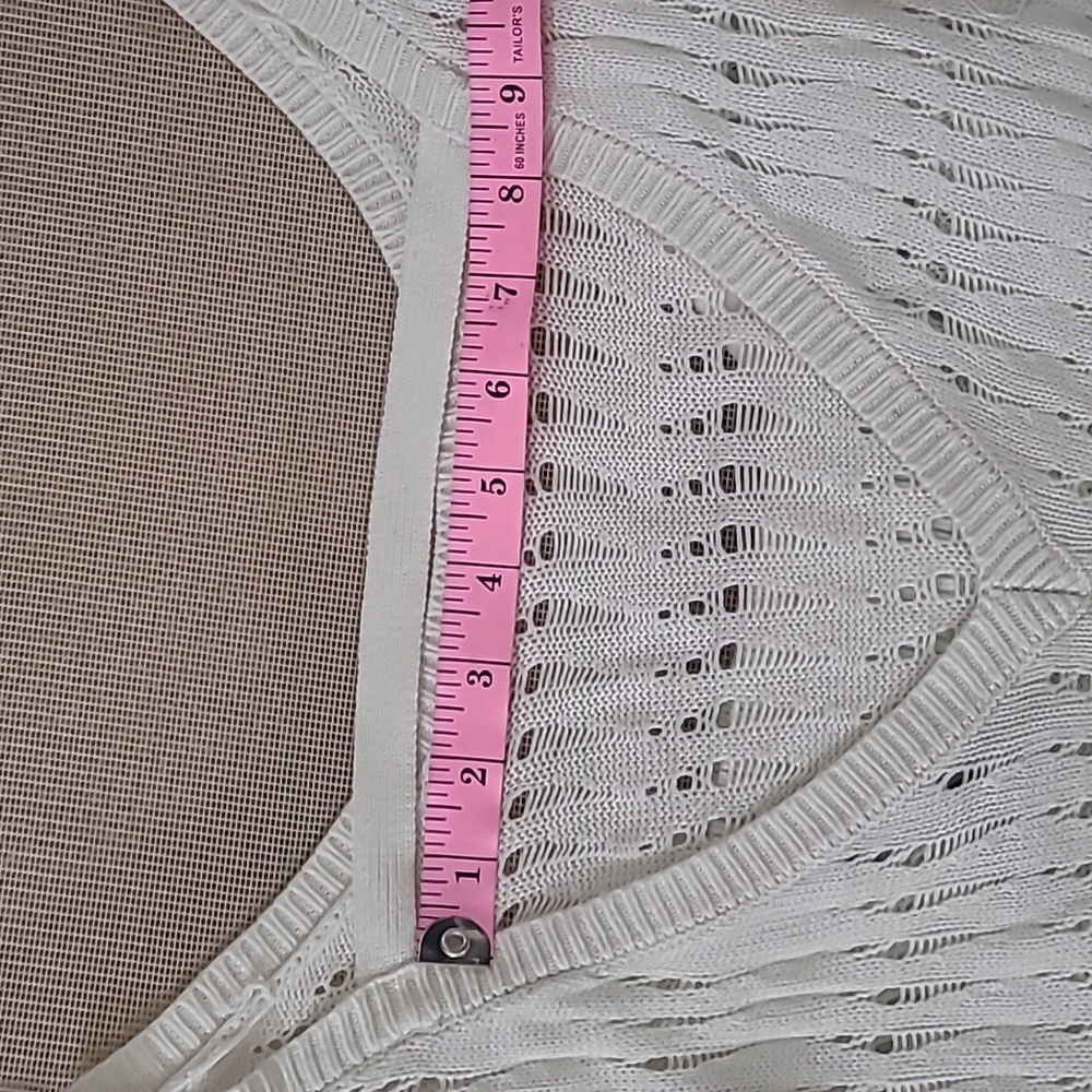 WHITE HOUSE BLACK MARKET Women's White V Back Sweater Size L - Picture 9 of 14